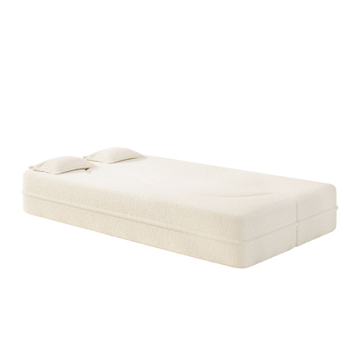 Modern Floor Sofa With 2 Pillows, Twin Size For Living Room