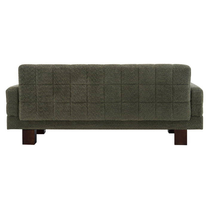 Modern Loveseat Sofa, 2 Seater With Square Arms For Living Room
