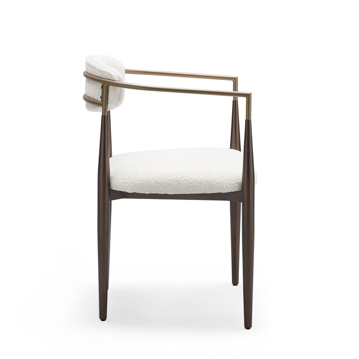 Modern Upholstered Dining Chair With Iron Frame