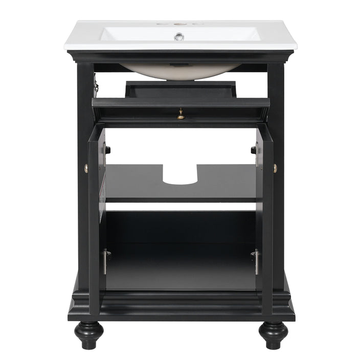 Modern Bathroom Vanity With Tip-Out Drawer And Soft-Close Hinges