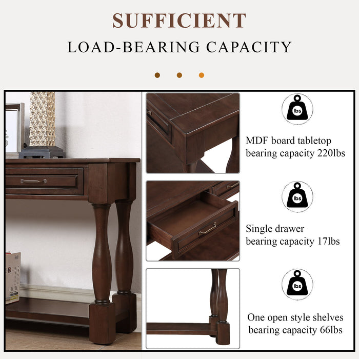 Console Table With 3 Drawers And 1 Bottom Shelf For Entryway - Espresso