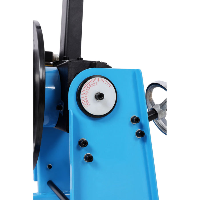 Heavy Duty Rotary Welding Positioner Turntable Table With Manual Tilt And 3 Jaw Lathe Chuck - Blue