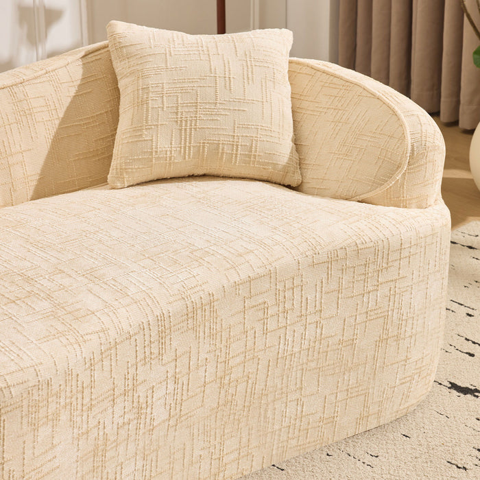 Curved 2 Person Compress Sofa With Armrests, Includes Pillows