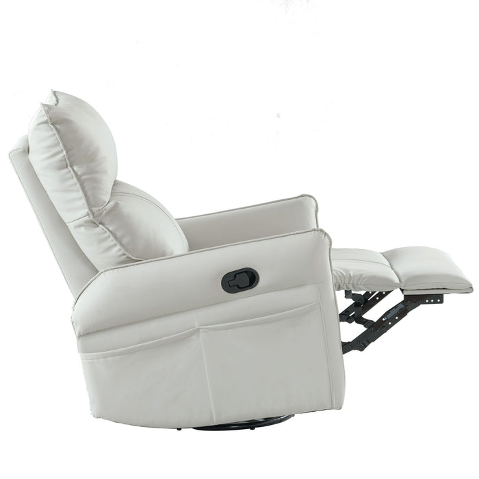 360° Modern Small Rocking Swivel Recliner Chair With Side Pocket
