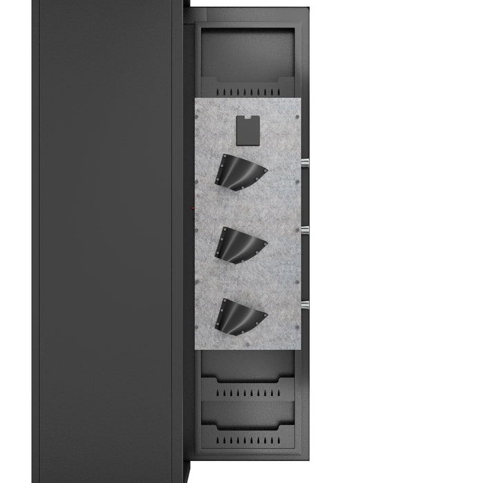 Gun Safes For Home Rifle And Pistols, Fingerprint Electronic Safe With Quick Access, Detachable Partition - Black