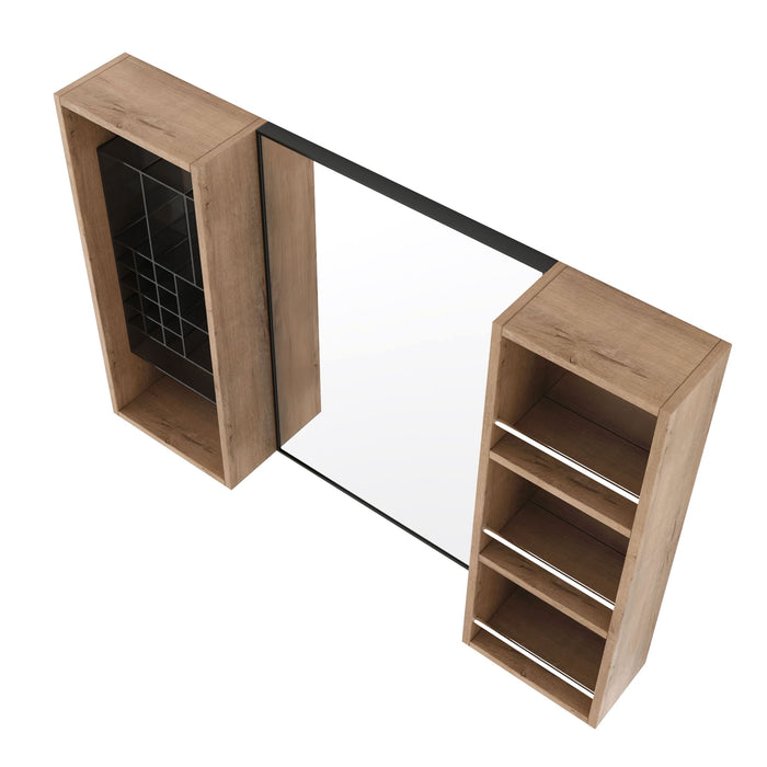41.3" Wall Mounted Bathroom Cabinet With Storage - Imitative Oak