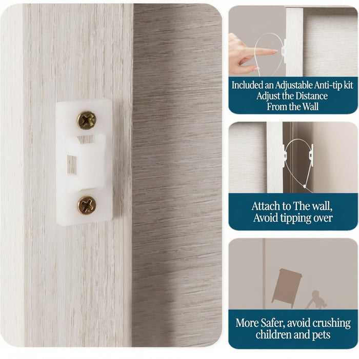 Nightstands With 2 Drawers, Bedside Tables For Small Spaces (Set of 2) - White