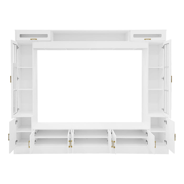 Wall Unit Entertainment Center With Bookshelves For TVs Up To 80"