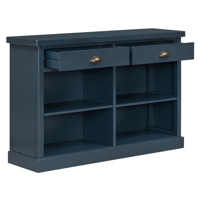 Console Table With 2 Drawers And Open Shelves