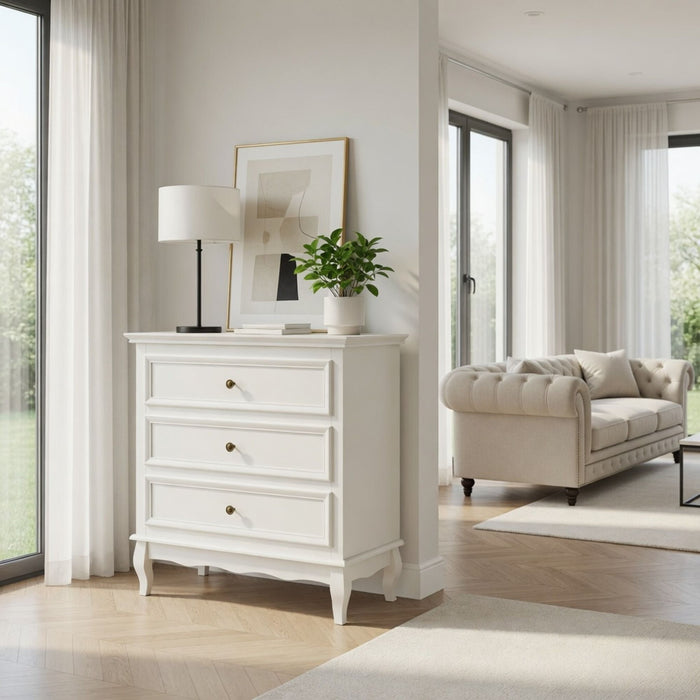3 Drawer Dresser - White