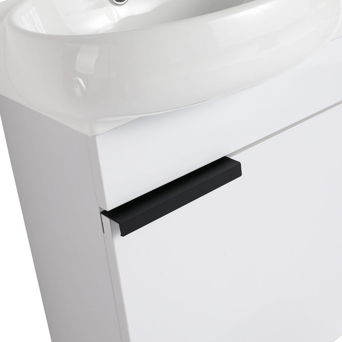 Soft Close Doors Bathroom Vanity With Sink, Compact Wall Mounted Design Basin