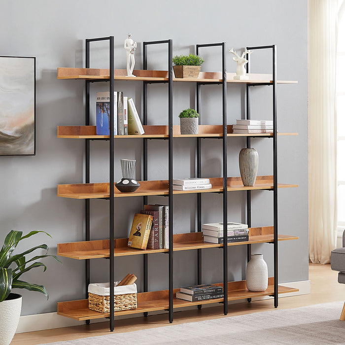 Vintage Industrial 5 Tier Open Bookcase