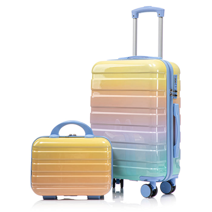 Luggage Set 14" / 20" With Combination Lock And Cosmetic Case