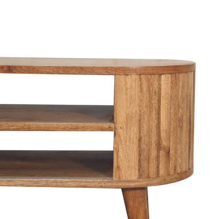 Stripe Media Unit - Oak