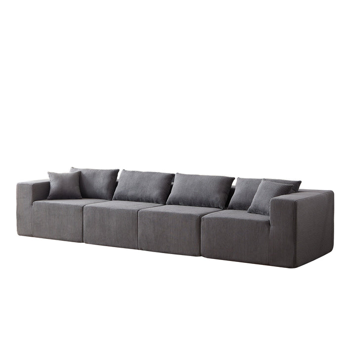 Modular L Shaped Sectional Compressed Sofa, Free Combination