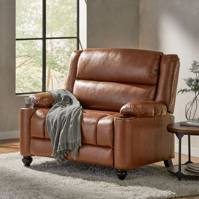 Tufted Design Wide Manual Recliner Chair