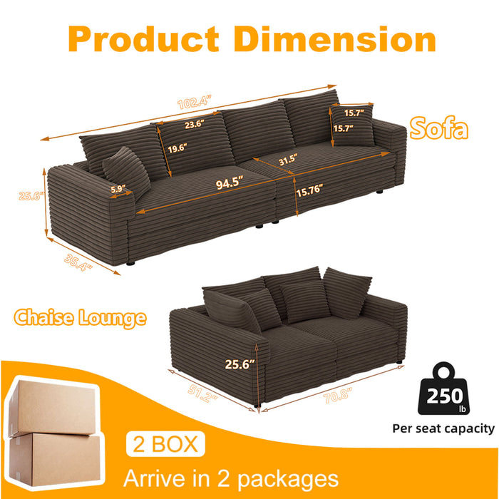 4 Seat Sofa, Deep Seat Couches With Soft Pillows
