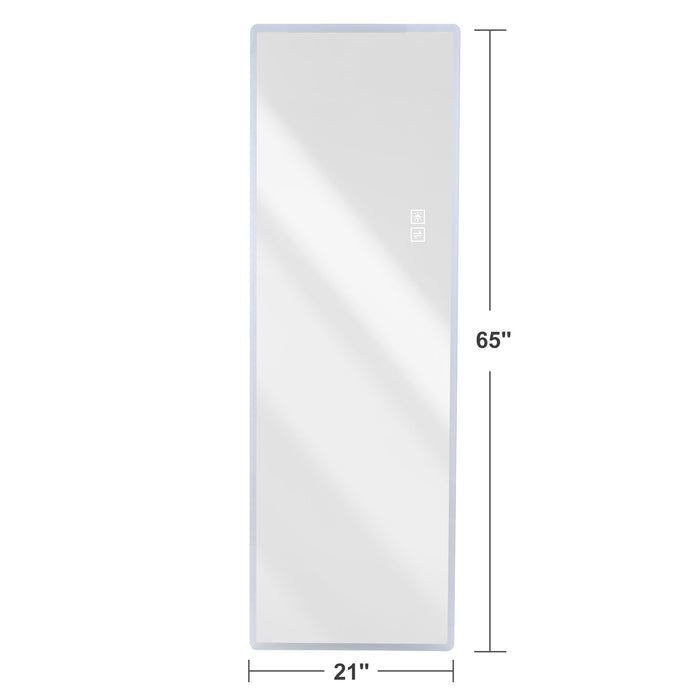 LED Full Length Mirror With Frosted Edge Lighting, 3 Color Temperatures