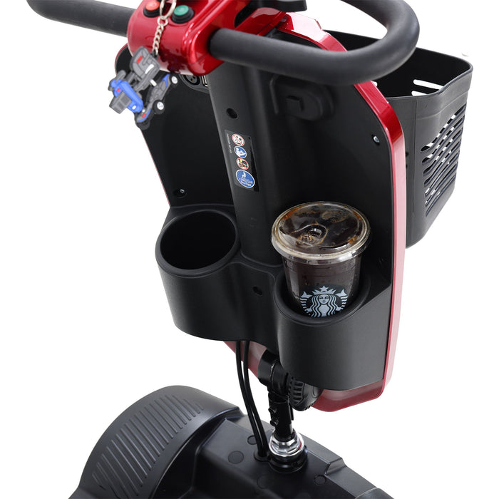 Max Plus - 4 Wheels Outdoor Compact Mobility Scooter With 2 Pieces X 20Ah Lead Acid Battery, 16 Miles, Cup Holders & USB Charger Port