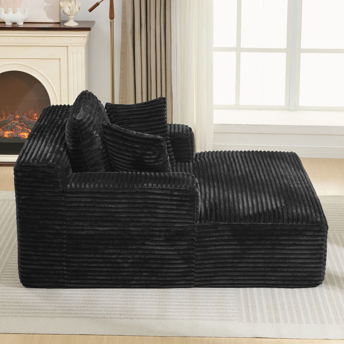 Modern Full Compressed Chaise Lounge Sofa Bed With Removable Pillows