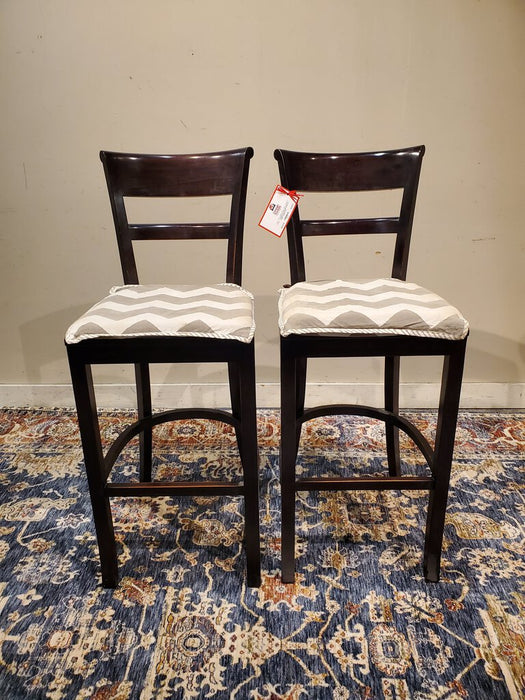 S/2 DW Barstools W/ Fabric Cushion