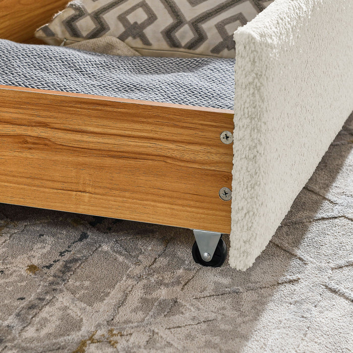 Upholstered Daybed & 2 Drawers