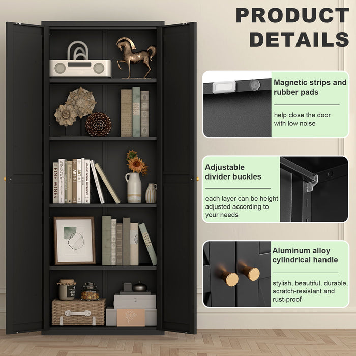 Adjustable 2 Door Storage Cabinet With Adjustable Shelves