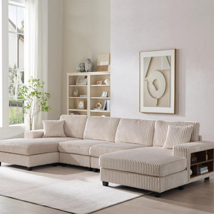 U-Shaped Convertible Sofa, 4 Seater Large Living Room Lounge