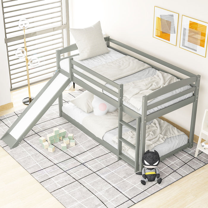 Durable Bunk Bed With Convertible Slide And Ladder