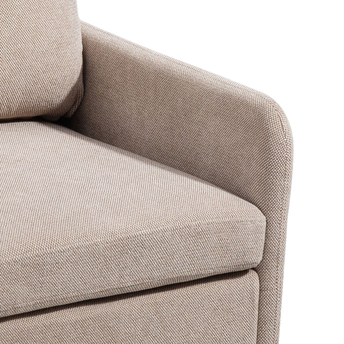 Contemporary Accent Chair With Metal Legs, Comfy Chenille Fabric Armchair