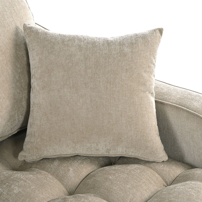 Modern Chaise Lounge Upholstered Sofa Couch With Tufted Seat And Detachable Pillows For Living Room