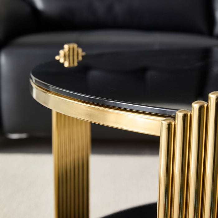 Round Table With Double Layer Storage