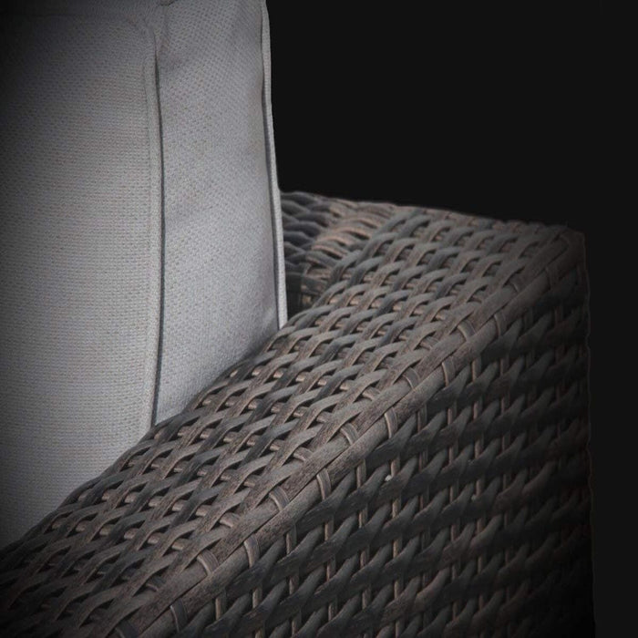 Wicker Seating Group Set With Table And Cushions