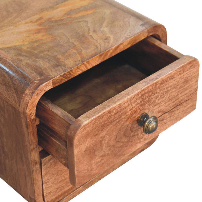 Curved Wall Mounted Bedside Nightstand