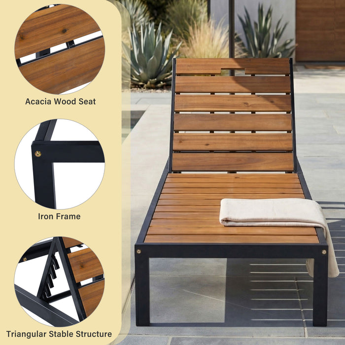 Outdoor Chaise With Adjustable Backrest