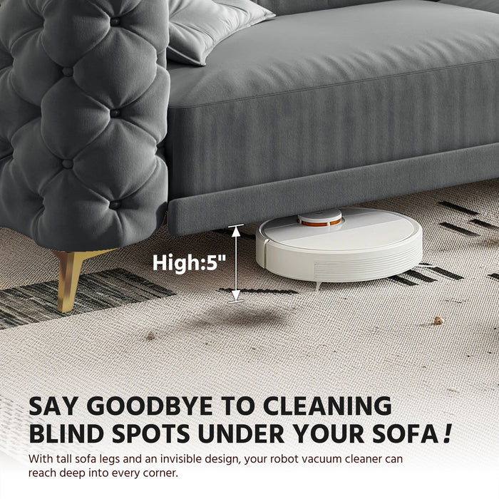 3 In 1 Convertible Sleeper, Deep Seat Pull Out Sofa Bed, Button Tufted