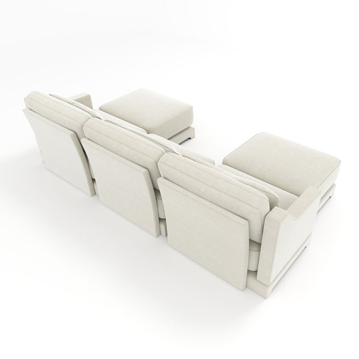 Stylish Sofa With Ottoman And Lumbar Pillows, Ergonomic Design