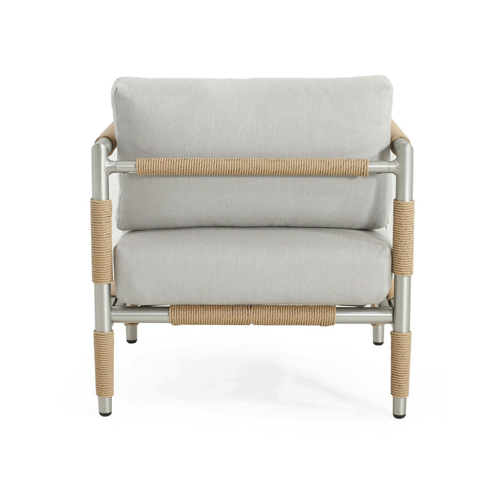 Oriana - Aluminum Outdoor Patio Armchair With Thick Cushions - Light Gray