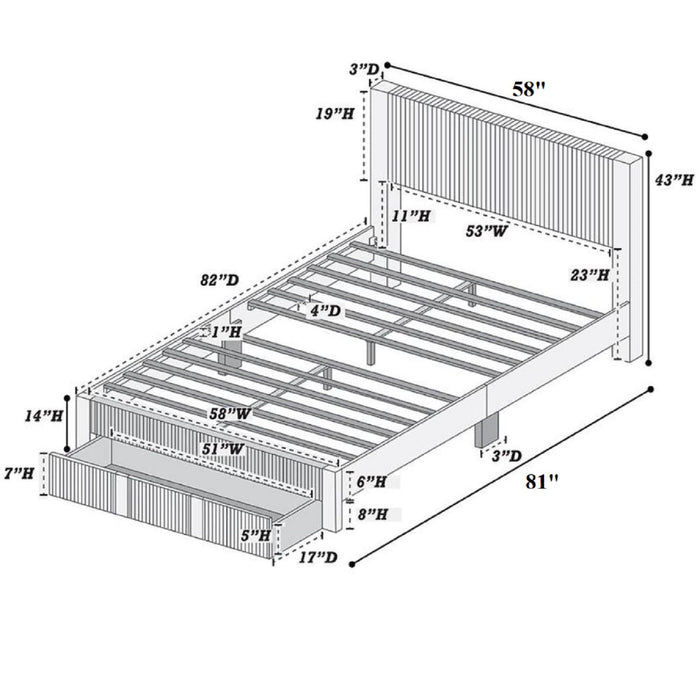 Contemporary Bed & Storage Drawer