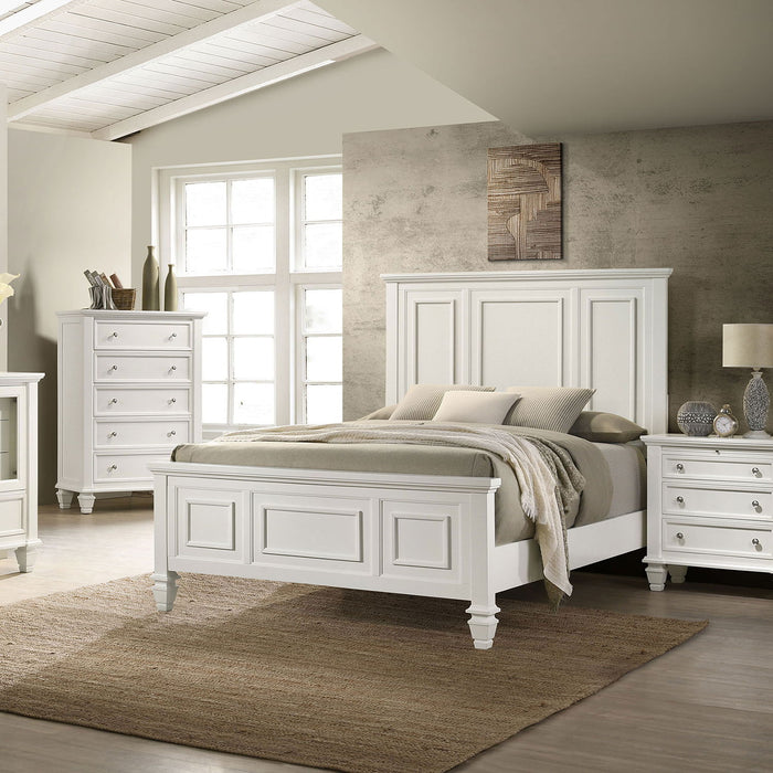 Chelema - Eastern King Panel Bed - Cream White