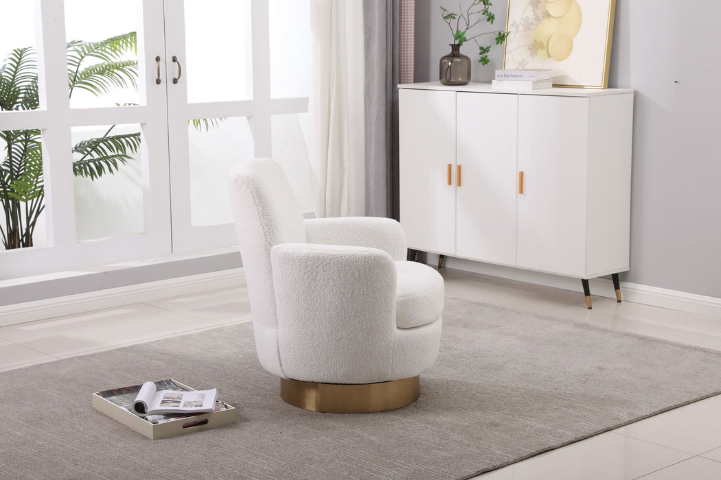 Teddy Swivel Barrel Chair, Swivel Accent Chairs Armchair For Living Room