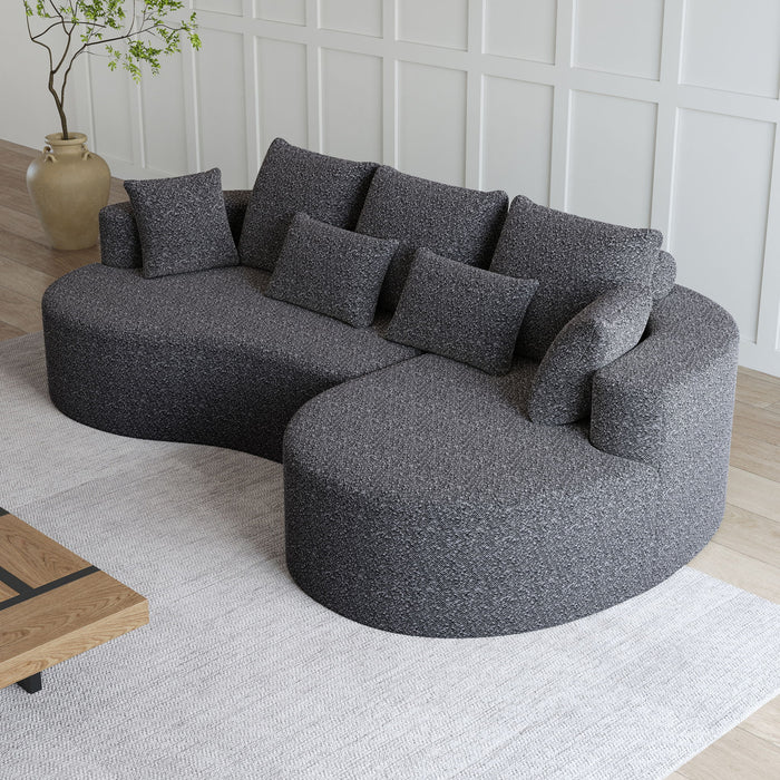 Curved Oversized Sectional Sofa With Extra Deep Seat