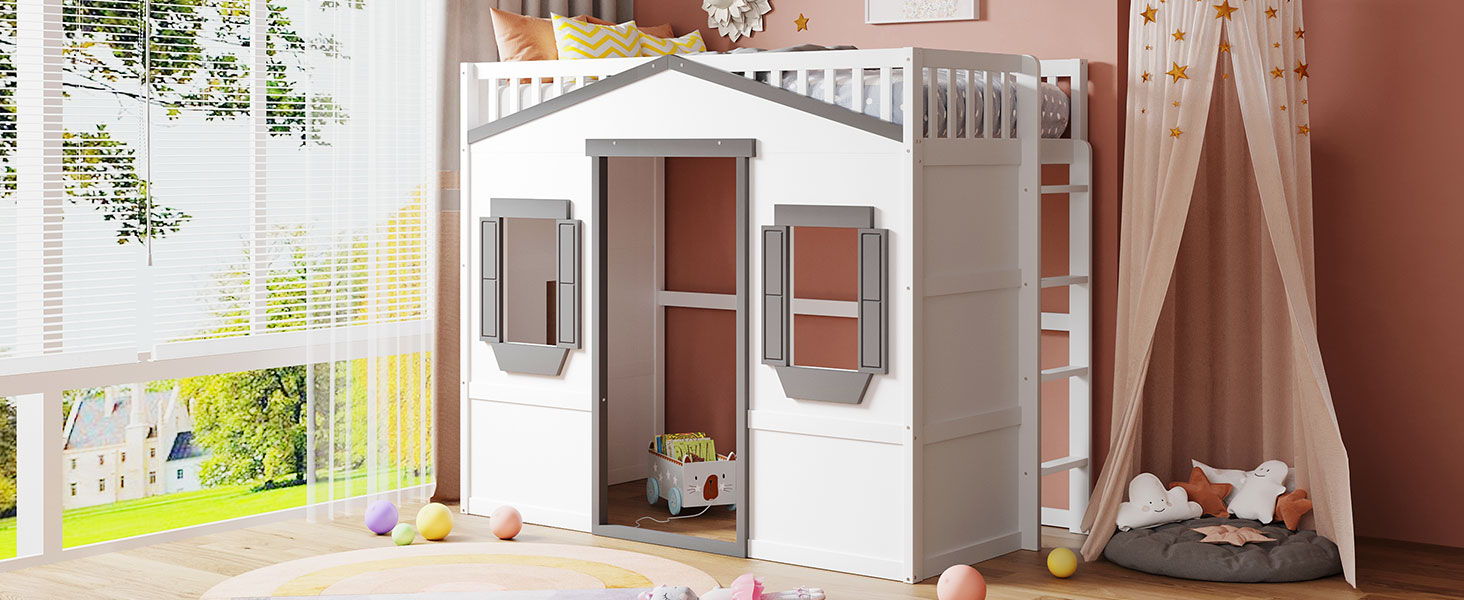 Elegant House Loft Bed With Ladder