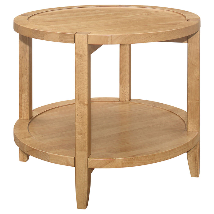 Elliott - 2 Piece Round Coffee And End Table Set - Maple