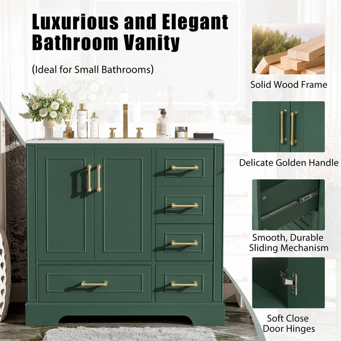 Traditional Bathroom Vanity With Soft Close Doors And Drawers