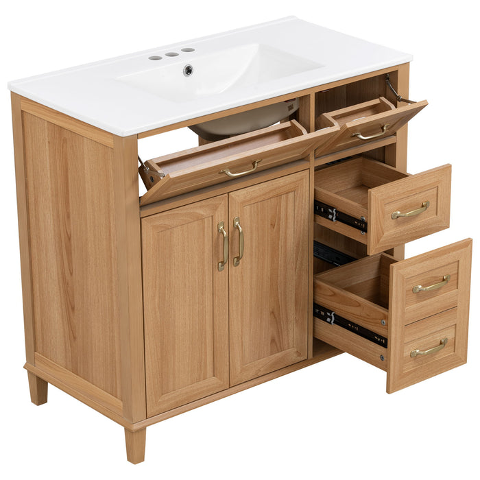 Bathroom Vanity With Sink, Soft Close Doors & Drawers - Wood
