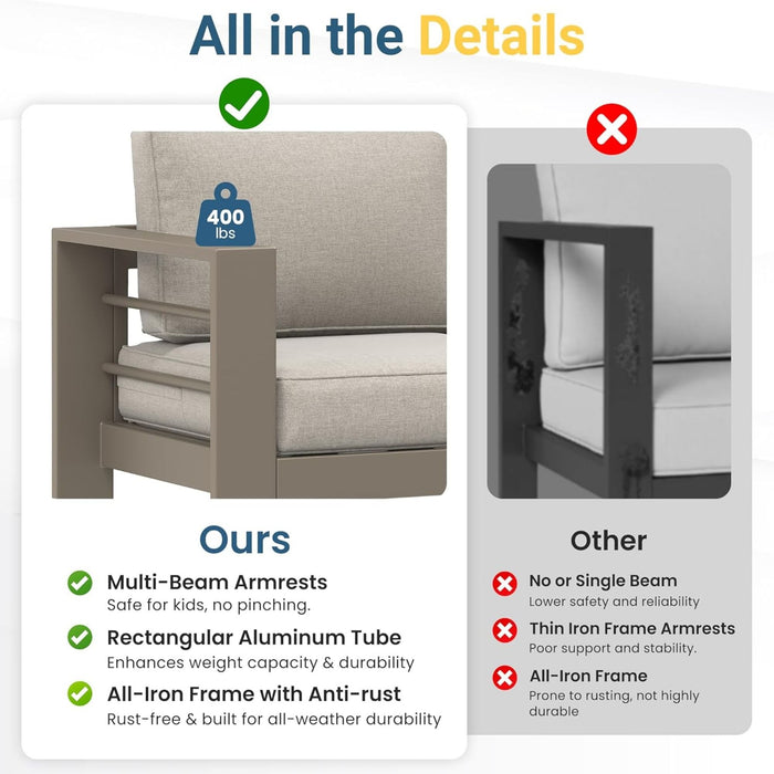 Outdoor Patio Set All-Weather & Thick Cushions