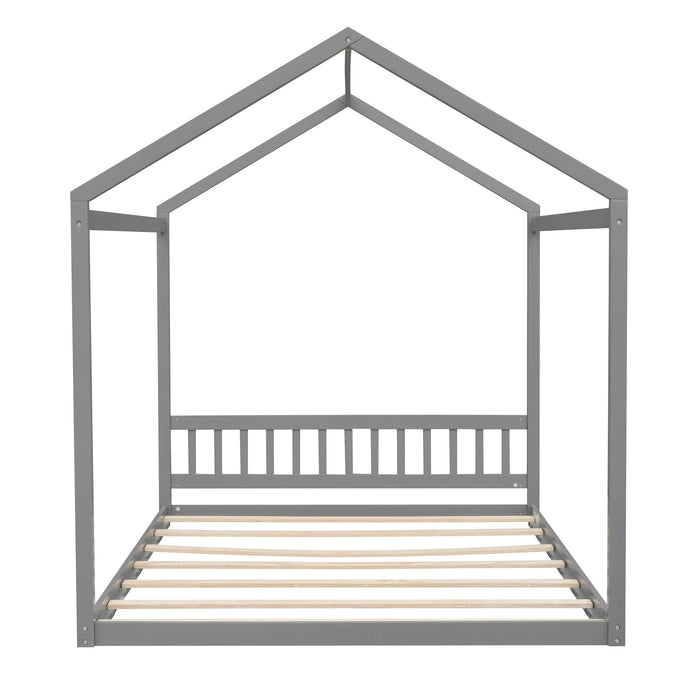 Wooden House Bed With Headboard