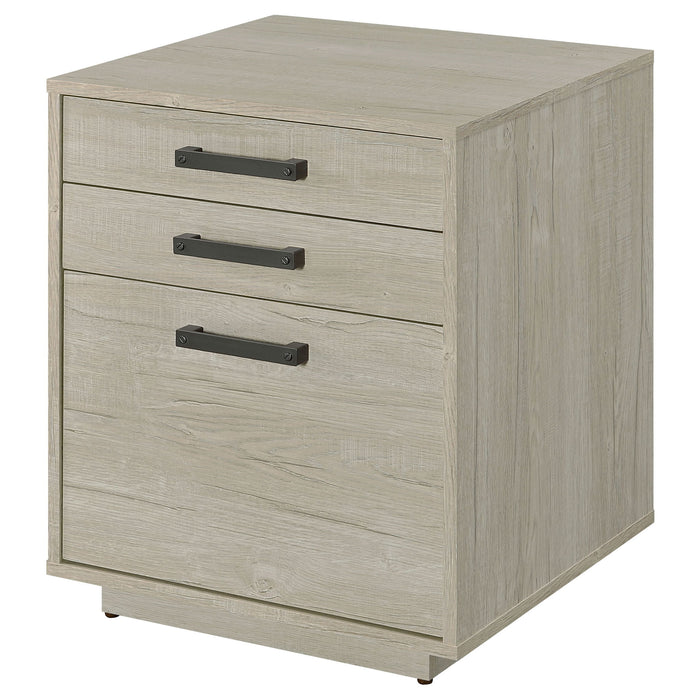 Loomis - 3 Drawer Home Office File Cabinet - White / Gray