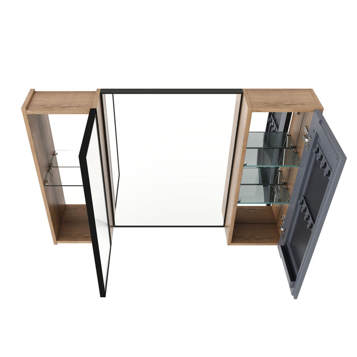 Wall Mounted Cabinet With Soft Close Door, Adjustable Shelves Storage For Bathroom - Imitative Oak
